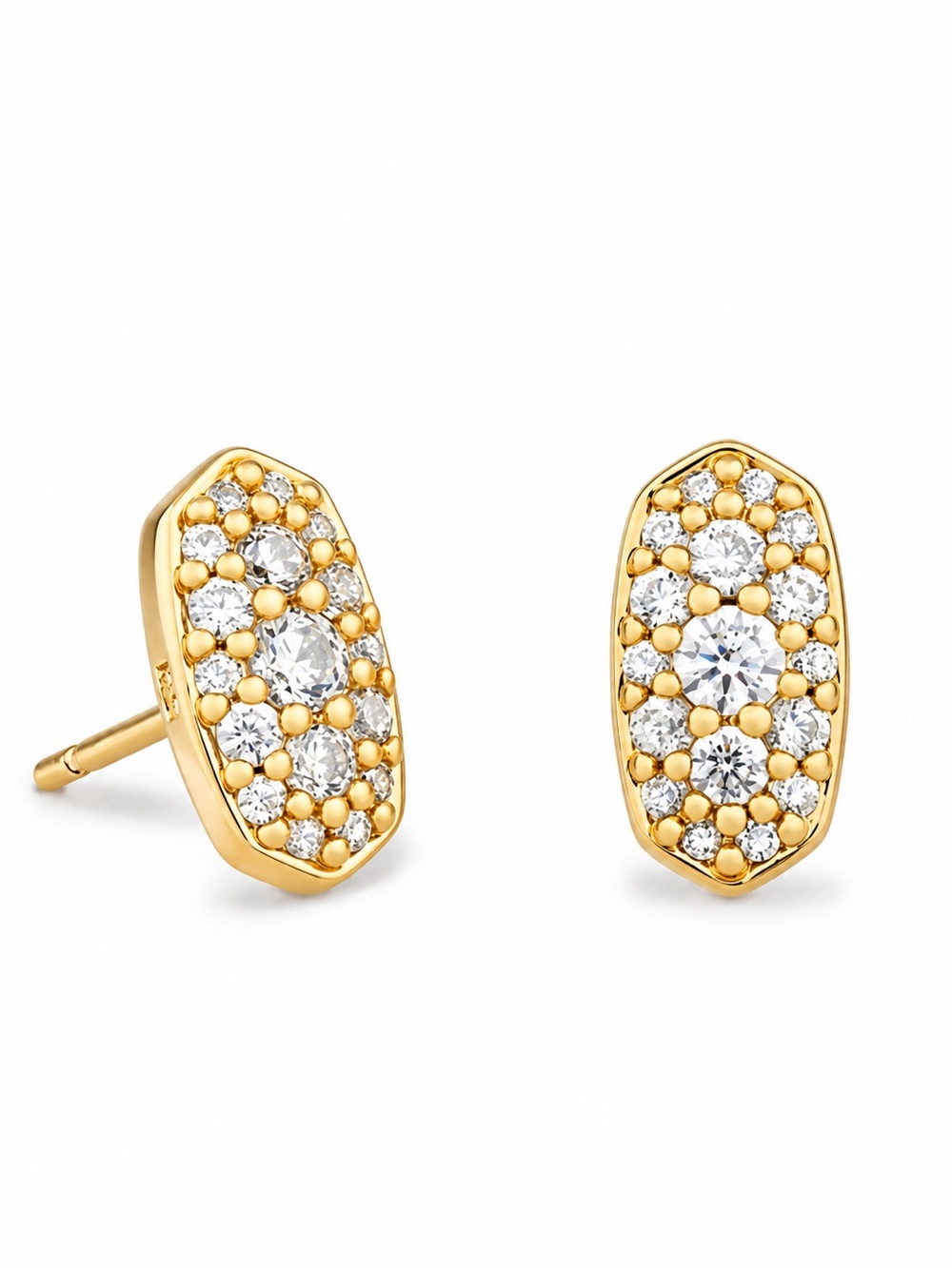 Kendra Scott Grayson Gold Stud Earrings in White Crystal